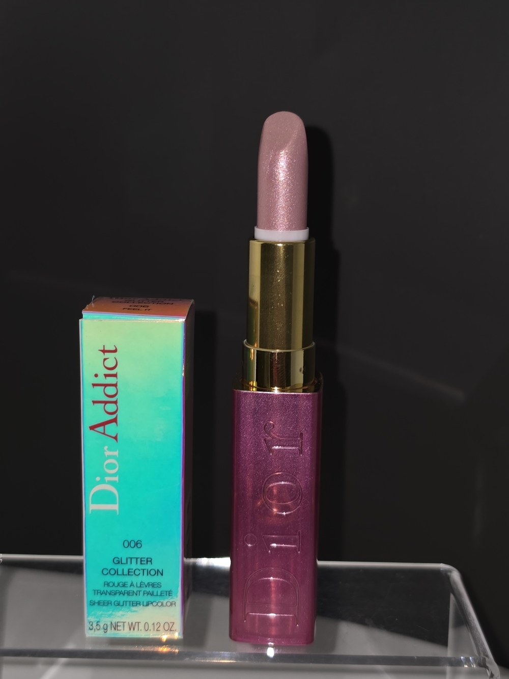 DISCONTINUED DIOR Addict Glitter Collection Lipstick- "FEEL IT"